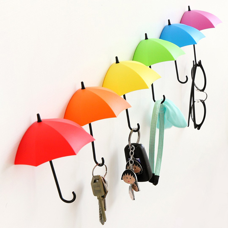 (NW000239) Pack of 3 - Umbrella Hooks | Key Jewelry Glasses etc Holder (Random color)
