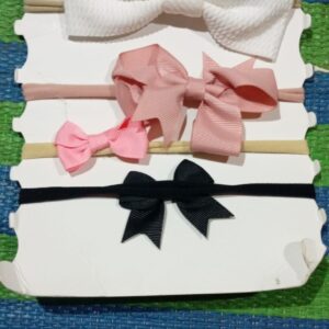 (NW000161) (pack of 5) Hair Bows Headbands / Butterfly Bow Elastic Headband for Baby Girls