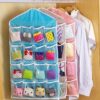 (NW000191) Hanging Organizer, Gotd  Pockets Clear Hanging Bag Rack Hanger Storage Organizer (random color)